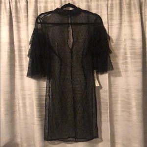 Alexia Admor Black Polk dot Mesh Dress
